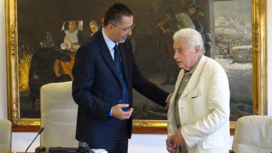 Il presidente della Regione BasilicataMarcello Pittella e Luigi Di Gianni, riconfermato presidente della Fondazione Lucana Film Commission